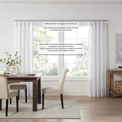 MODE Cambria® Designer Series - Premium 5 foot Custom Curtain Rod - 1-1/8 inch L