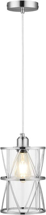 SHENGQINGTOP Modern Mini Pendant Light with Clear Glass, Brushed Nickel Transiti