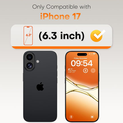 TOCOL 2 Pack for iPhone 17 Screen Protector 6.3 inch 9H Hardness Military Grade