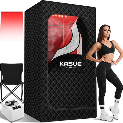 KASUE Portable Sauna Tent, Single Person Folding Home Sauna, Indoor & Outdoor