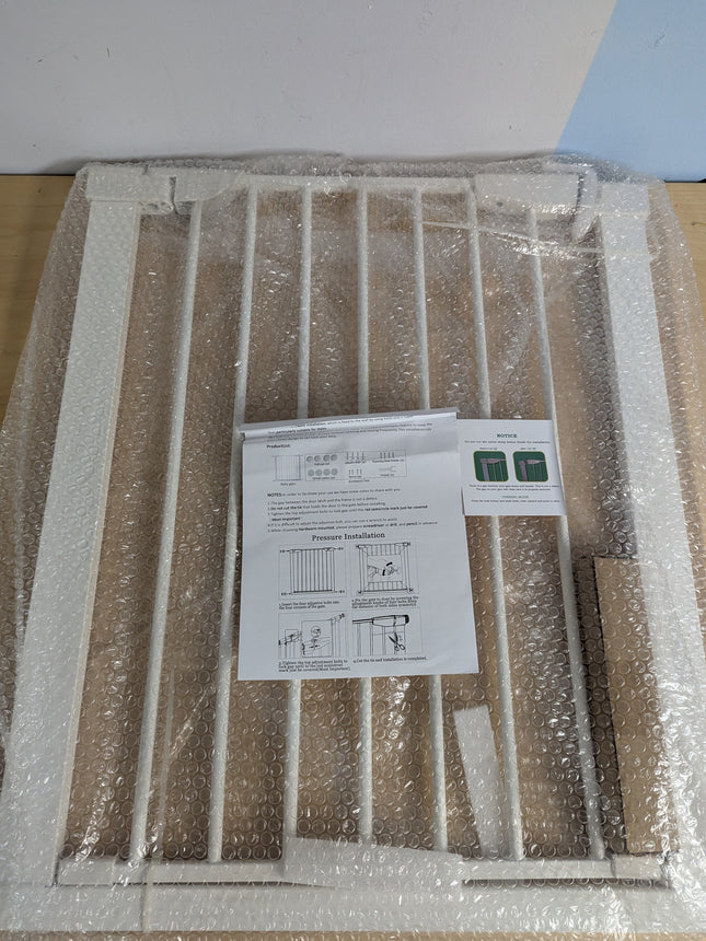 ALLAIBB 26 27 28 inch Baby Gate Wide Pressure Mounted White Walk Through Auto Cl