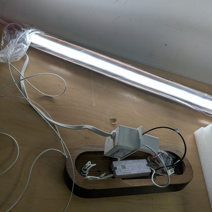 YISDESIGN 39" Wood Linear Pendant Light LED Dimmable Hanging Light Dinning Room