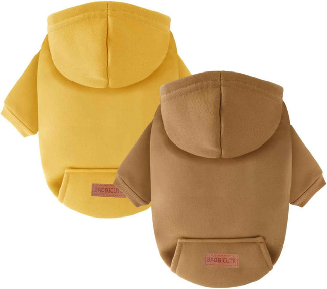 Dog Hoodie (Brown+Khaki, XX-Small)