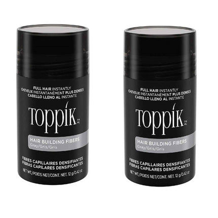 Toppik Hair Building Fibers, Gray, 0.42 oz - 2 Pack