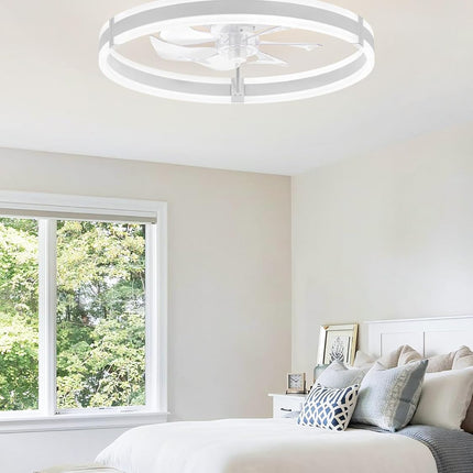 Ceiling Fans with Lights and Remote, 19.7'' Low Profile Ceiling Fans, 3000-6000K