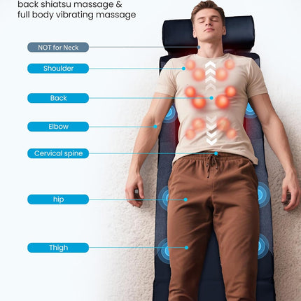COMFIER Shiatsu Full Body Massage Mat with Heat, Back & Legs Massager Mat with H