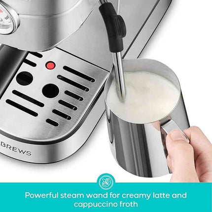 CASABREWS Espresso Machine 20 Bar, Professional Espresso Maker with Milk Frother