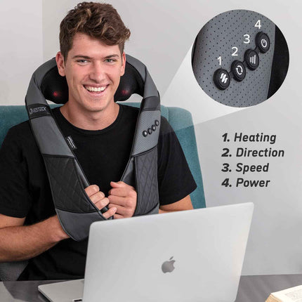 RESTECK Massagers for Neck and Back with Heat - Deep Tissue 3D Kneading Pillow,