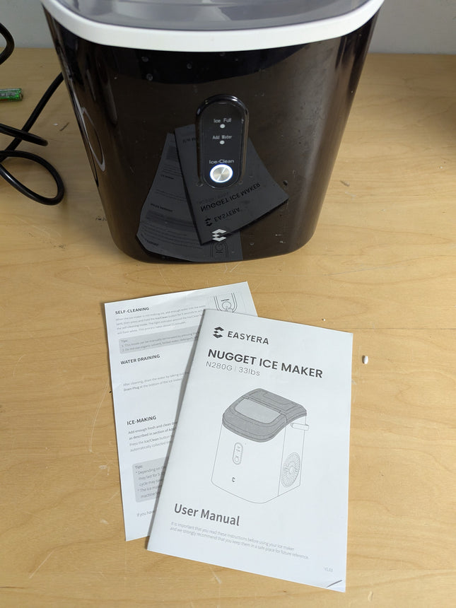 EASYERA Nugget Ice Maker Countertop, Pellet Crushed Chewble Ice Cubes, 33LBS/24H