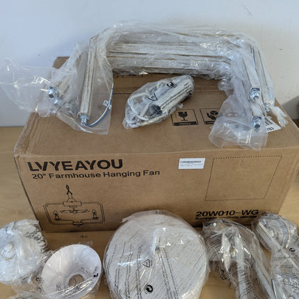 LVYEAYOU Chandelier Ceiling Fan, 20" Farmhouse Fandelier Ceiling Fans with Light