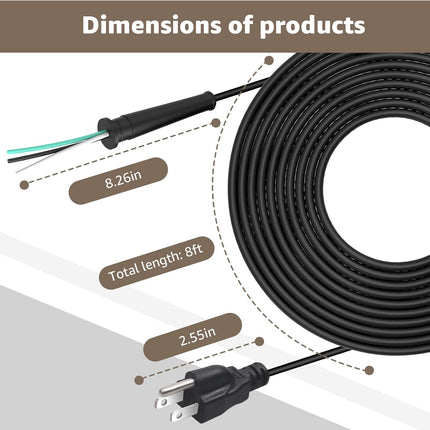 22-64-0405 Cord Set Replacement Part for Mil-wauk-ee - 18/3 AWG Power Cord w/Cor