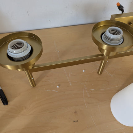 AONEON Wall Light Fixtures 4-Light Over Mirror, Gold Vanity Lights with White Fr