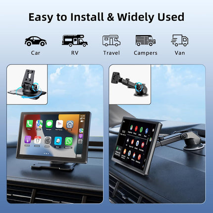 9'' Carplay Screen for Car, Wireless Carplay & Android Auto, Portable Carplay Sc