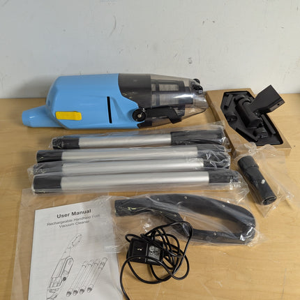 Ezasin Cordless Pool Vacuum for Above Ground & Inground Pools, Rechargeable Handheld with Telescopic Pole & Brush