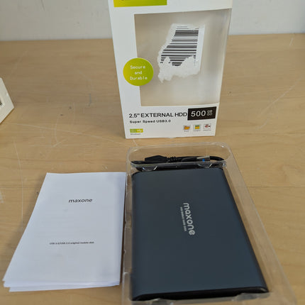 Maxone 500GB Portable External Hard Drive, Ultra Slim USB3.0 HDD Storage Compati