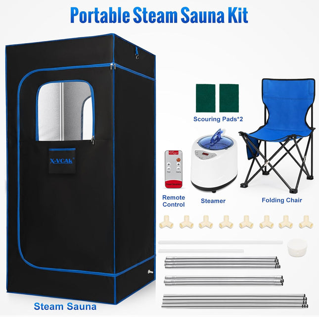 Sauna Box, Portable Sauna for Home,Steam Sauna Tent with 2.6L Steamer, Remote Co