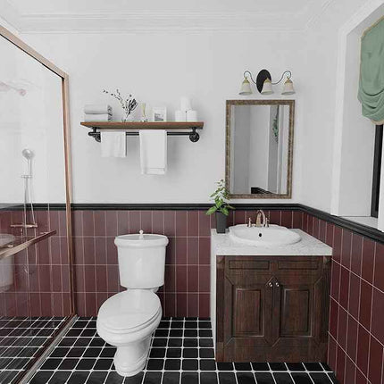 TEDIDUWA Clothes Rack 36in, Wall Mounted Garment Rack with Real Wood Shelf, Heav