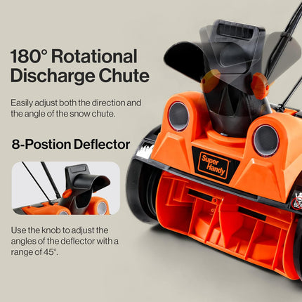 SuperHandy Electric Snow Thrower Walk-Behind Blower Corded AC 120V 18 inch Clear