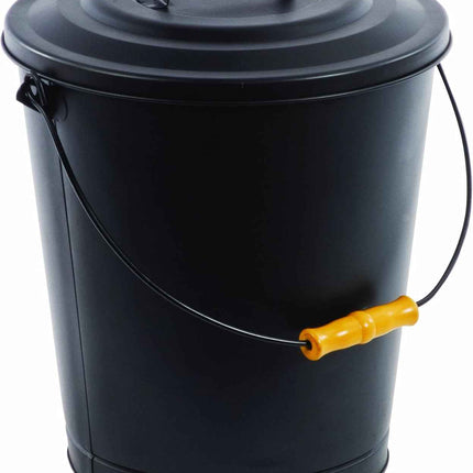 Pleasant Hearth 614 Fireplace Ash Bucket with Lid, Black