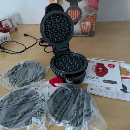 Dash Multimaker Mini System - Waffle Maker with Five 4” Removable Plates: Waffle