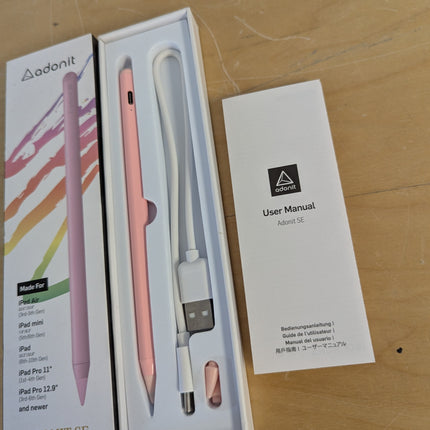 Adonit SE(Pink) Magnetically Attachable Palm Rejection Pencil for Writing/Drawin