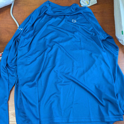 Gradual L size long sleeve UV-blocking shirt, blue