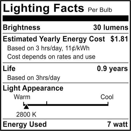 7 Watt Night Light Replacement Bulbs - 12 Pack Salt Lamps, Crystal Clear Glass,C