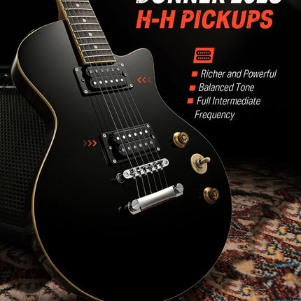 Donner DSC-128 Electric Guitar Kit 39" – Full Size H-H Pickups Solid Body Beginn