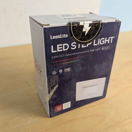 LEONLITE White 5CCT 120V LED Step Lights, 3.5W 150LM 5%-100% Dimmable Horizontal