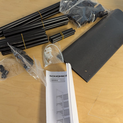 SONGMICS 4-Tier Shoe Rack, Shoe Storage Organizer with Metal Frame, Black ULSR00