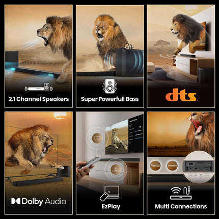 INCOMPLETE Hisense HS2100 2.1 Channel 240W Soundbar with Wireless Subwoofer, Dolby Audio (No Remote, No Cables)