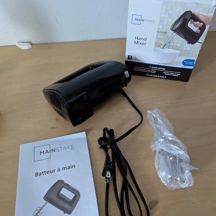 Mainstays 5-Speed Corded Hand Mixer Black with 2 Beaters