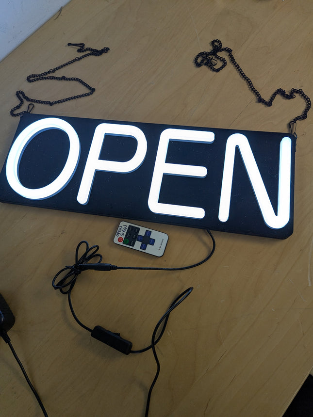 HiNeon Open Neon Sign 20inx7in LED Open Sign w/Remote Controller, Electric Light
