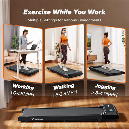 MERACH Walking Pad, Under Desk Treadmill, Portable Mini Treadmills for Home, Sea