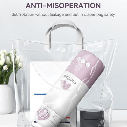 comfyer Portable Milk Warmer for Travel, Portable Bottle Warmer with Fast Heatin