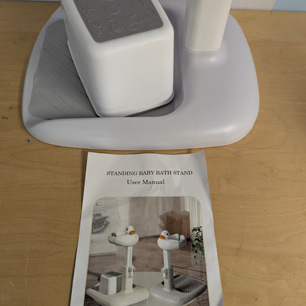 Adjustable Height Baby Shower Stand with Anti-Slip Base,Bath Shower Standing Sup