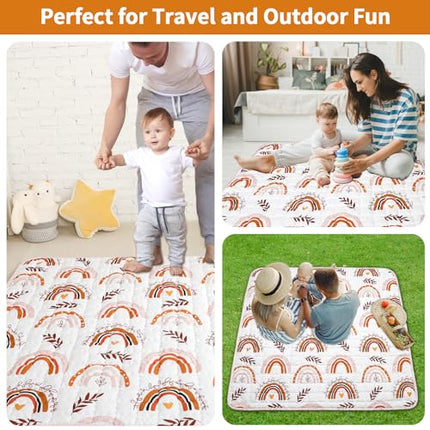 Pea Pod Baby Play Mats for Floor 50''x50'' Thick Playpen Baby Mat for Playing Ul
