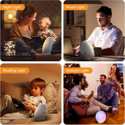 RICIAL Wake up Light, 10000Lux Sunrise Alarm Clock, Sunlight Lamp with 4 Color T