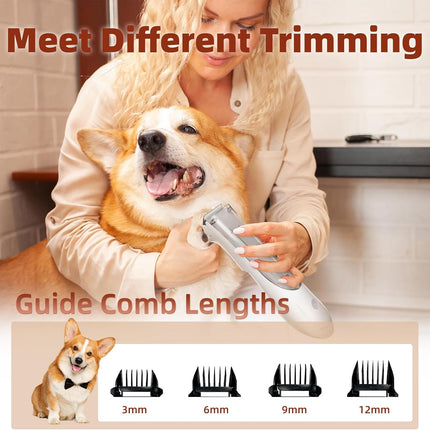 SmartTail Dog Clippers for Grooming, Professional Dog Paw Trimmer with Vacuum Ha