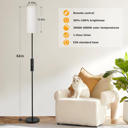 Ambimall 64'' Floor Lamps for Living Room with Remote Control and Stepless Dimma