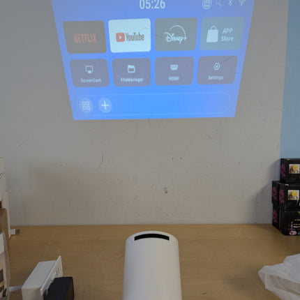 Kimwood Projector with Upgraded HiFi Speaker, [Built-in Apps] 1080P Mini Portabl