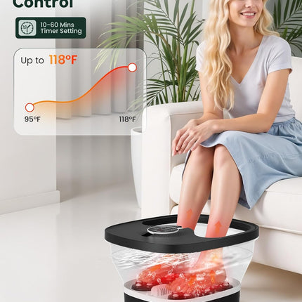 Snailax Foot Spa Bath Massager with Heat & Remote Control, Shiatsu Massage Rolle