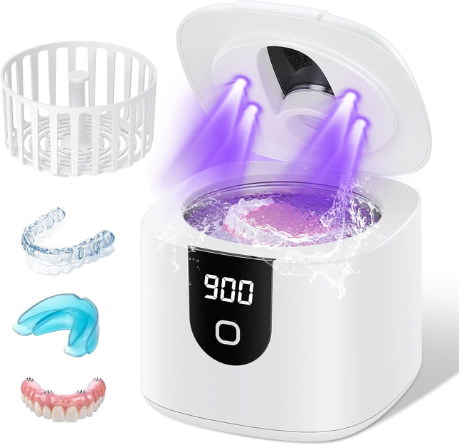 Ultrasonic Retainer Cleaner Machine, Upgraded 45kHz Ultrasonic Cleaner for Mouth