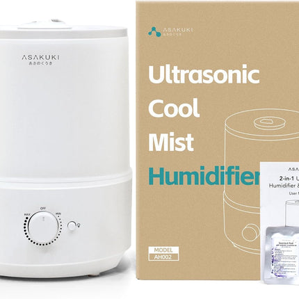 ASAKUKI Humidifiers for Bedroom, 3L Top Fill Cool Mist Air Humidifier & Aroma Di