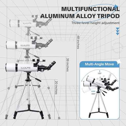 Telescope 80mm Aperture 600mm - Astronomical Portable Refracting, Fully Multi-Co