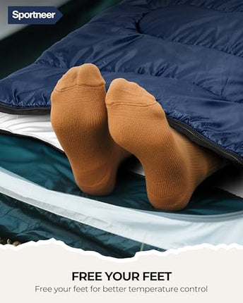 Sleeping Bag, Sportneer Sleeping Bags for Adults Kids 3 Seasons Warm Cold Weathe