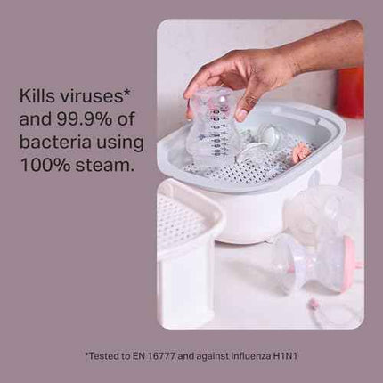 Tommee Tippee Supersteam Electric Steam Steriliser for Baby Bottles, Kills Virus