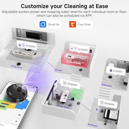 Used - fair, no remote MONSGA Robot Vacuums and Mop 5000Pa, Self-Emptying, 3.5L