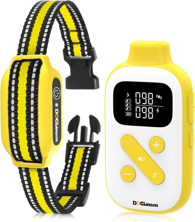DOGLinsen 2-in-1 Bark and Shock Collar for Dogs, Smart Anti Barking Dog Training
