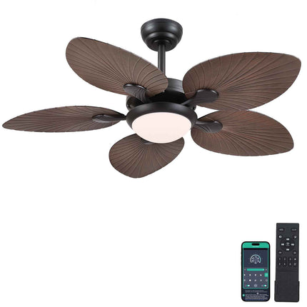 Wiviniya Ceiling Fans with Lights and Remote/APP Control, 44 Inch Tropical Palm